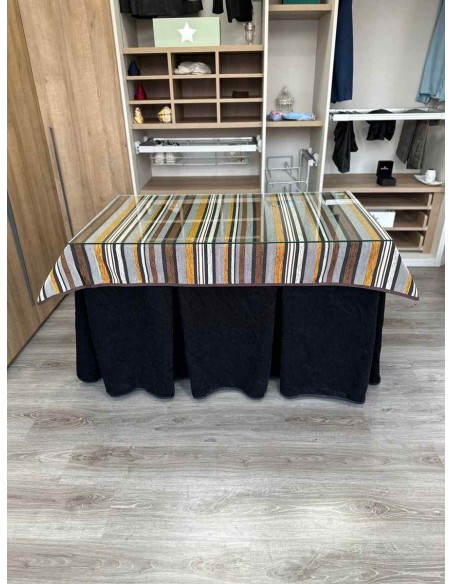 Conjunto Doble Grueso 10 Pliegues Negro con Tapete Otoño