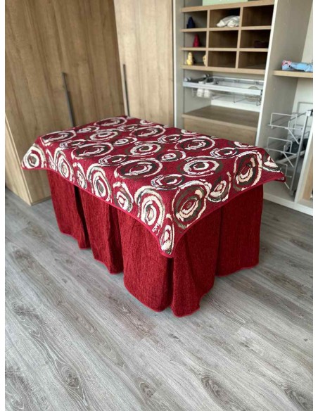 Conjunto Doble Grueso 10 Pliegues Rojo con Tapete Eclipse