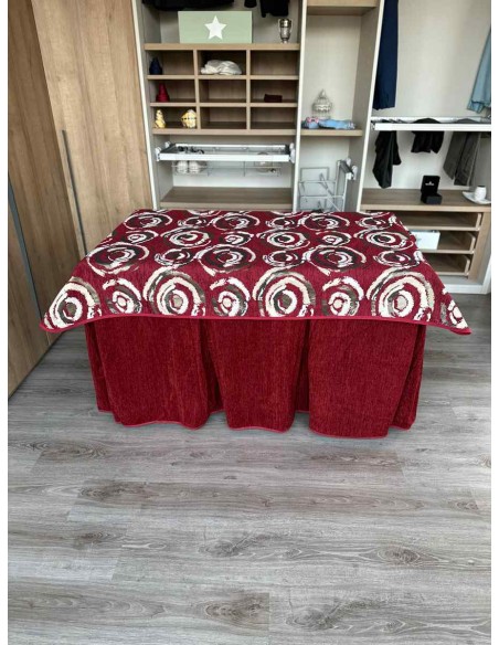 Conjunto Doble Grueso 10 Pliegues Rojo con Tapete Eclipse