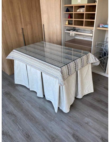 Conjunto Antimanchas Extragruesa Ultraeficiente Marfil con Tapete Estriado