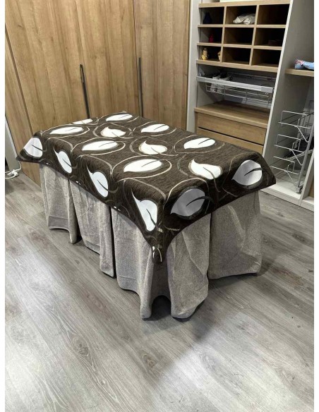 Conjunto Antimanchas Extragruesa Ultraeficiente Gris Claro con Tapete Hojas