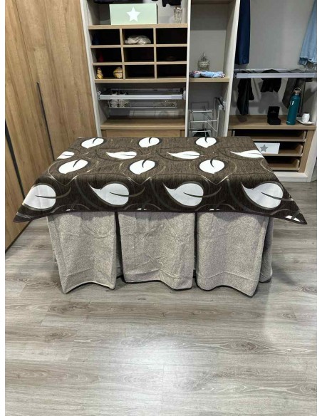 Conjunto Antimanchas Extragruesa Ultraeficiente Gris Claro con Tapete Hojas