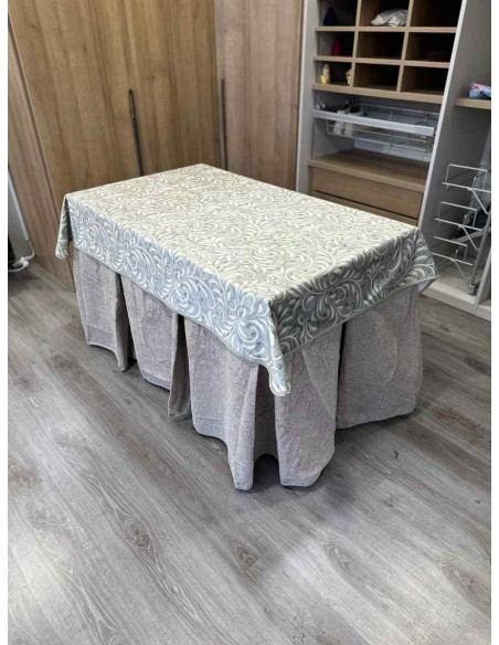 Conjunto Antimanchas Extragruesa Ultraeficiente Gris Claro con Tapete Vainilla