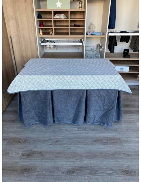 Conjunto Antimanchas Extragruesa Ultraeficiente Gris con Tapete Rombos