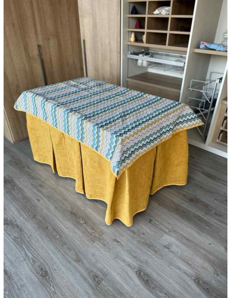 Conjunto Antimanchas Extragruesa Ultraeficiente Mostaza con Tapete ZigZag