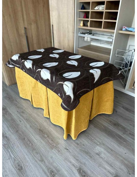 Conjunto Antimanchas Extragruesa Ultraeficiente Mostaza con Tapete Hojas