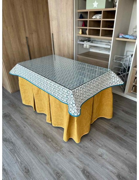 Ropa Antimanchas Extragruesa Ultraeficiente Mostaza con Tapete Geo