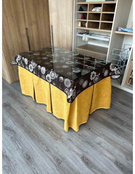 Ropa Antimanchas Extragruesa Ultraeficiente Mostaza con Tapete Mandala