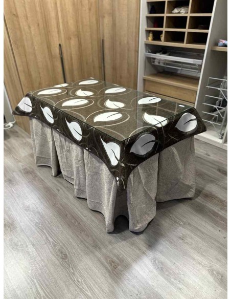 Ropa Antimanchas Extragruesa Ultraeficiente Gris Claro con Tapete Hojas