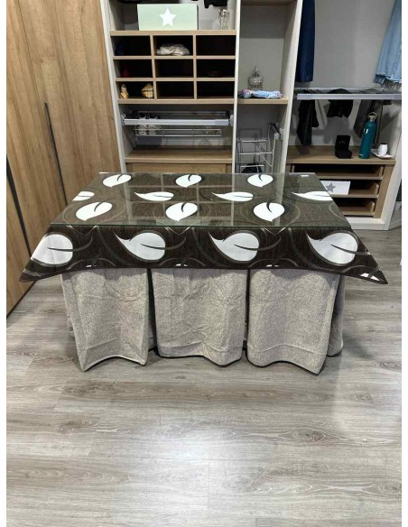 Ropa Antimanchas Extragruesa Ultraeficiente Gris Claro con Tapete Hojas