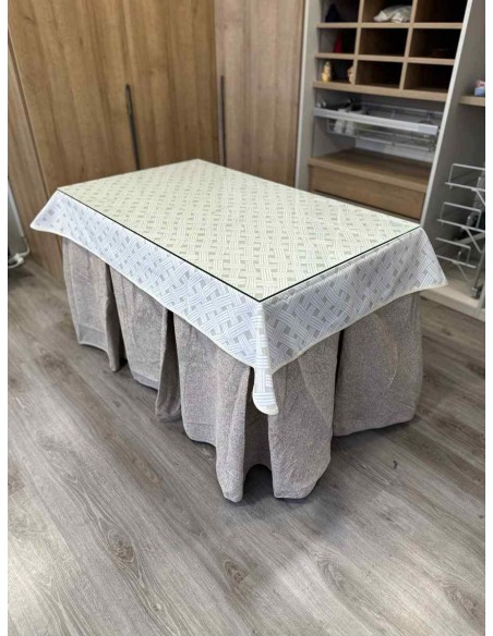 Ropa Antimanchas Extragruesa Ultraeficiente Gris Claro con Tapete Lazos