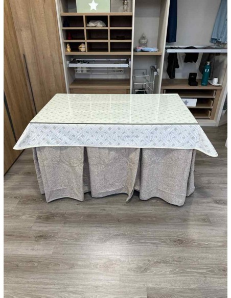 Ropa Antimanchas Extragruesa Ultraeficiente Gris Claro con Tapete Lazos