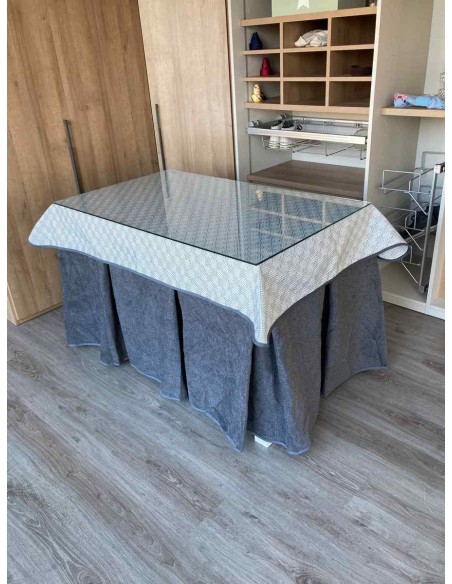 Ropa Antimanchas Extragruesa Ultraeficiente Gris con Tapete Rombos