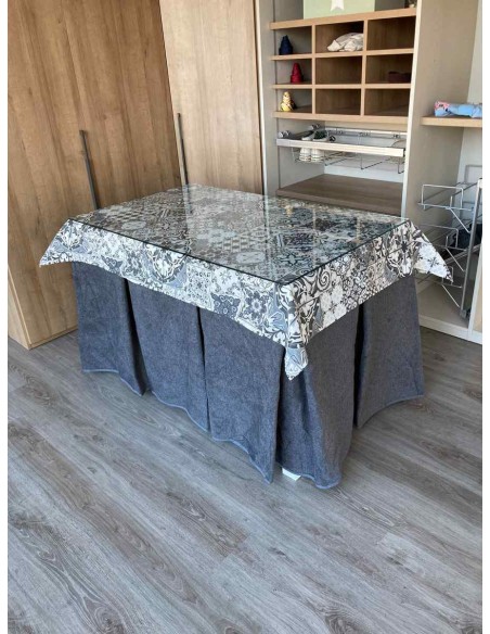 Ropa Antimanchas Extragruesa Ultraeficiente Gris con Tapete Mosaico