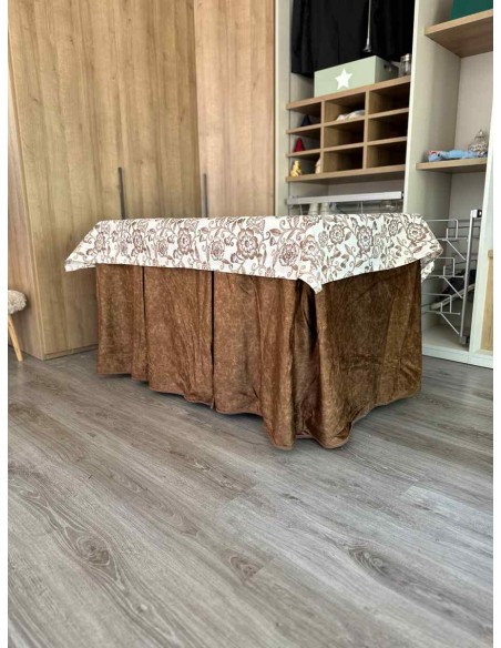 Conjunto Forro de Borrego Gran Capacidad Calórica Chocolate con Tapete Plantas