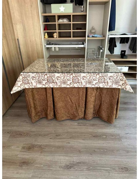 Conjunto Forro de Borrego Gran Capacidad Calórica Chocolate con Tapete Plantas