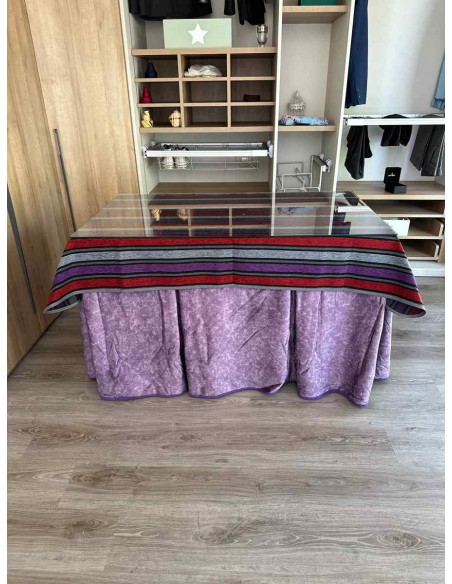 Ropa Forro de Borrego Gran Capacidad Calórica Morada con Tapete Franjas