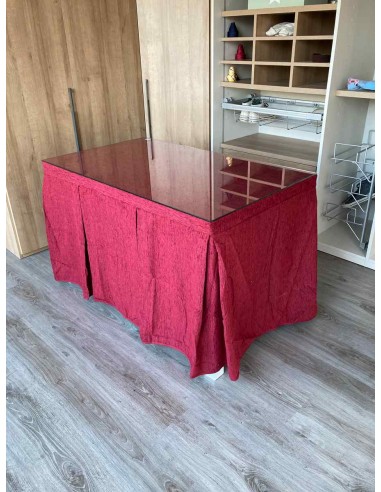 Ropa Chenilla 8 Pliegues color Rojo