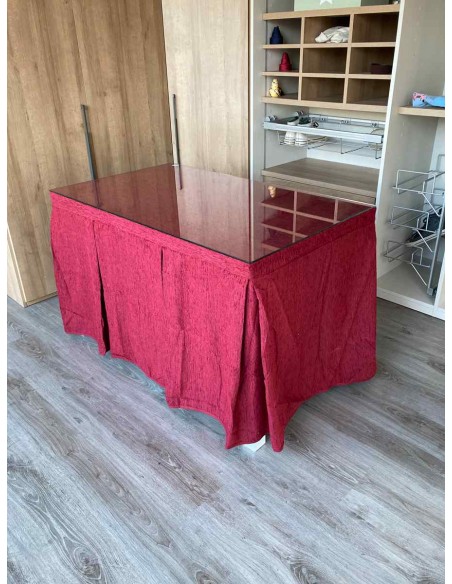 Conjunto Ropa Chenilla 8 Pliegues color Rojo