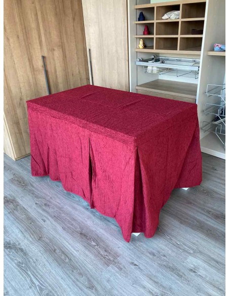 Conjunto Ropa Chenilla 8 Pliegues color Rojo