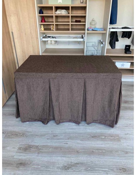 Conjunto Ropa Chenilla 8 Pliegues color Chocolate