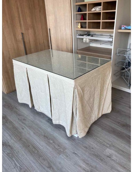 Conjunto Ropa Chenilla 8 Pliegues color Beige