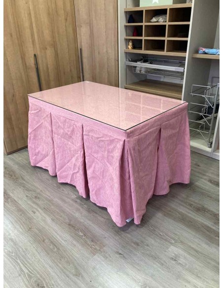 Conjunto Chenilla 10 Pliegues color Rosa Pastel