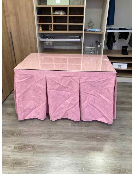 Conjunto Chenilla 10 Pliegues color Rosa Pastel