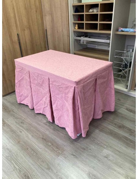 Conjunto Chenilla 10 Pliegues color Rosa Pastel