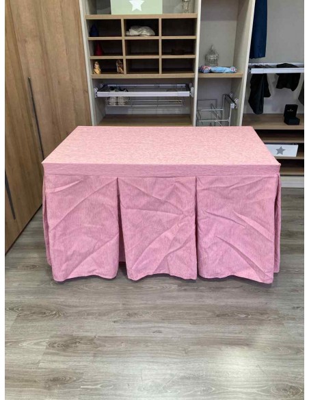 Conjunto Chenilla 10 Pliegues color Rosa Pastel