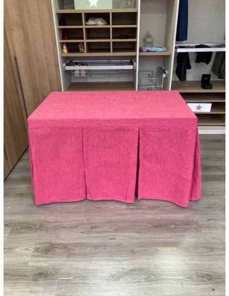 Conjunto Chenilla 10 Pliegues color Rosa Chicle