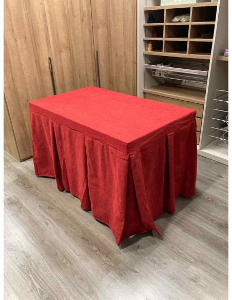 Conjunto Chenilla 10 Pliegues color Rojo