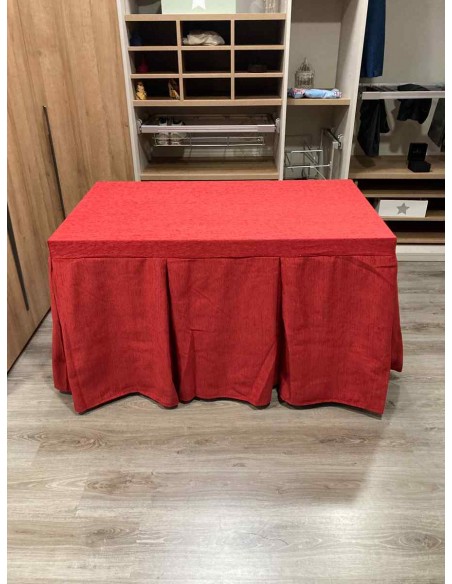 Conjunto Chenilla 10 Pliegues color Rojo