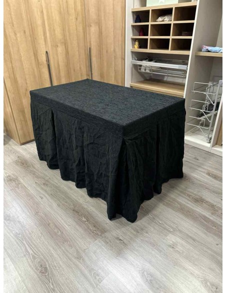 Conjunto Chenilla 10 Pliegues color Negro