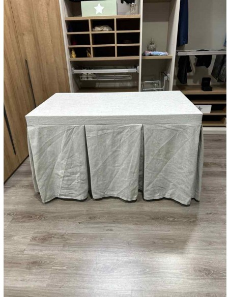 Conjunto Chenilla 10 Pliegues color Gris Claro