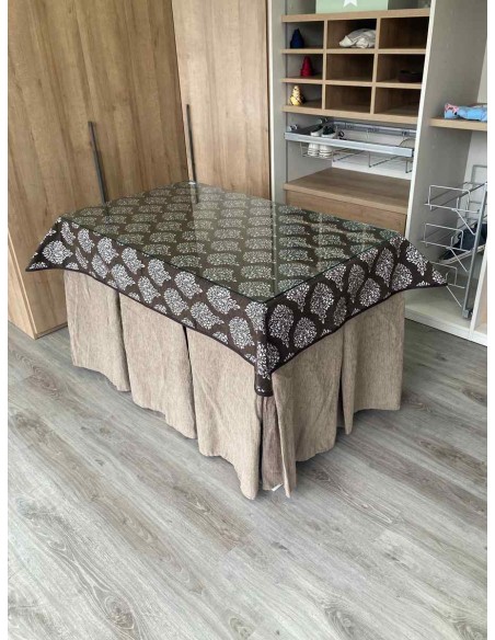 Ropa Chenilla 10 Pliegues color Topo con Tapete Acebo