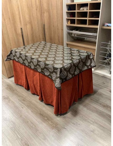 Ropa Chenilla 10 Pliegues color Teja...