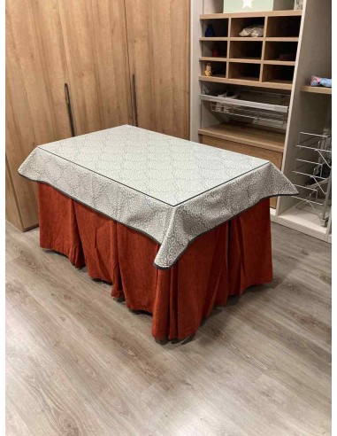 Ropa Chenilla 10 Pliegues color Teja...