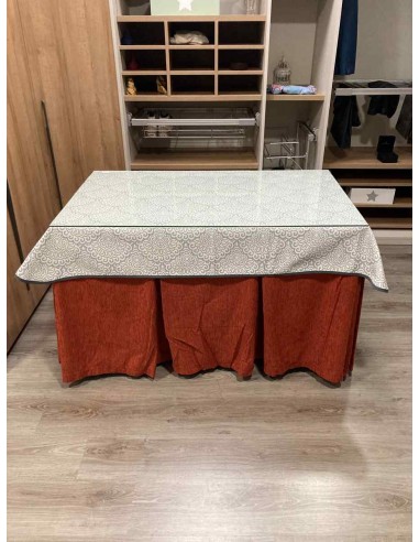 Ropa Chenilla 10 Pliegues color Teja...