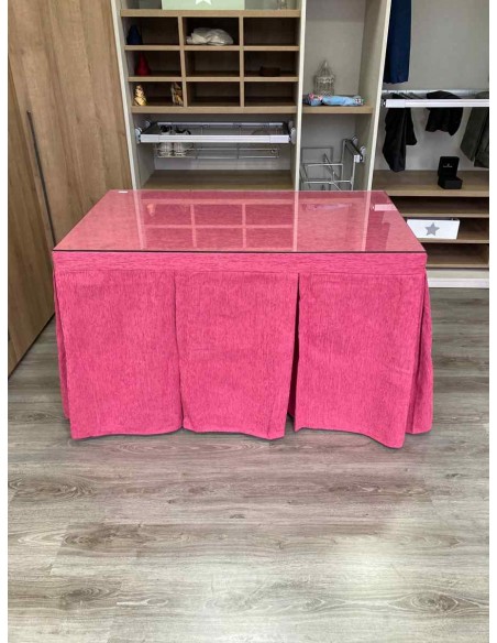 Ropa Chenilla 10 Pliegues color Rosa Chicle