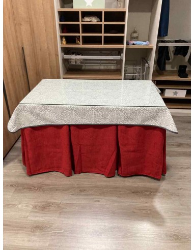 Ropa Chenilla 10 Pliegues color Rojo...