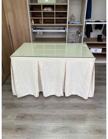 Ropa Chenilla 10 Pliegues color Marfil