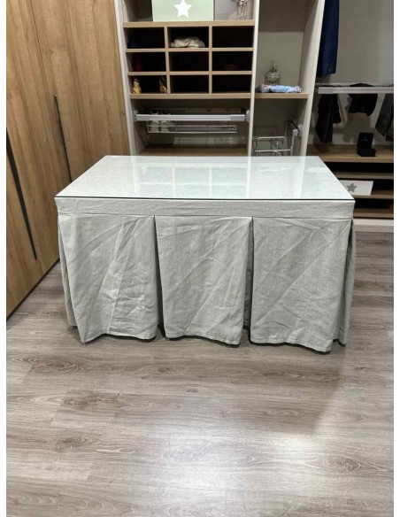 Ropa Chenilla 10 Pliegues color Gris Claro