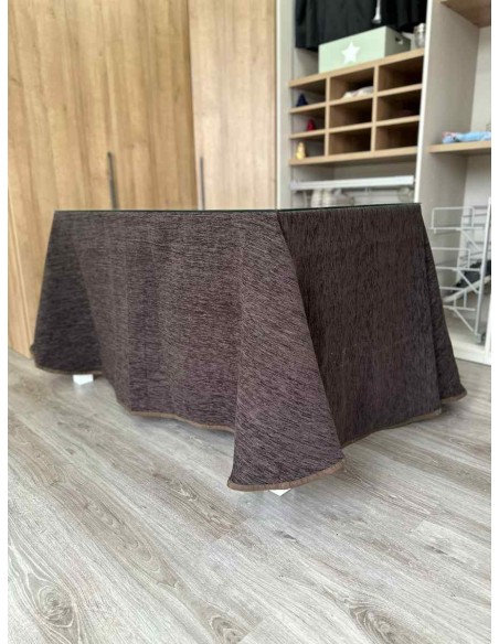 Conjunto Chenilla Sin Pliegues color Chocolate