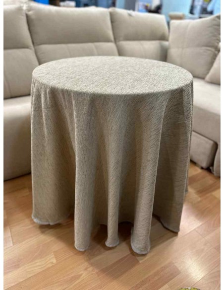 Ropa Mesa Redonda Chenilla Super Calórica color Beige