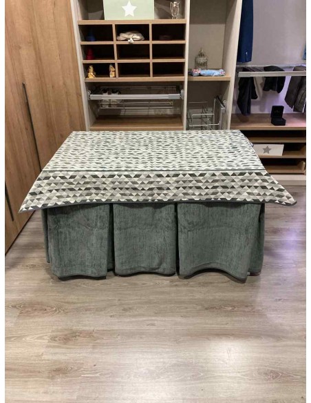 Ropa Doble Grueso 10 Pliegues Gris con Tapete Sena