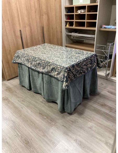 Ropa Doble Grueso 10 Pliegues Gris con Tapete Nature