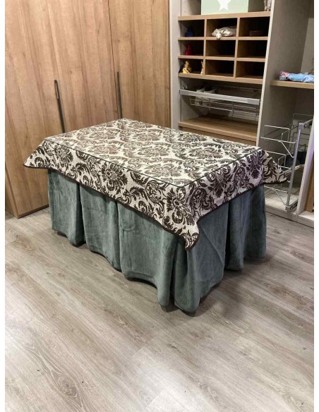 Ropa Doble Grueso 10 Pliegues Gris con Tapete Ras