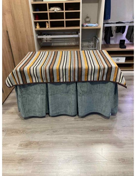 Conjunto Doble Grueso 10 Pliegues Gris con Tapete Otoño