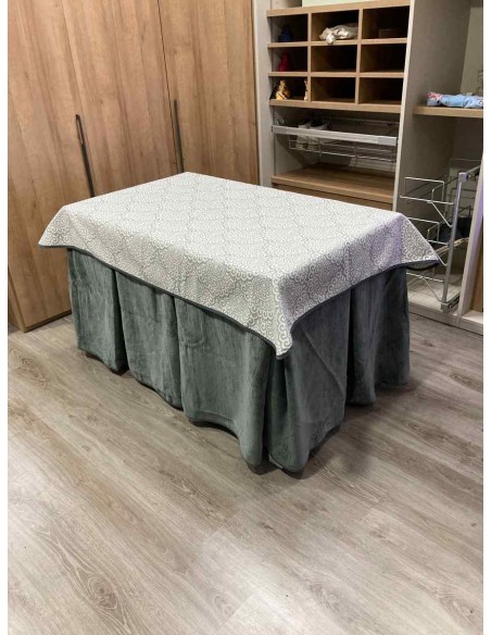 Conjunto Doble Grueso 10 Pliegues Gris con Tapete Sol